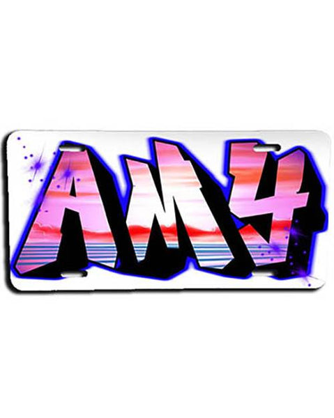 A014 Personalized Custom Airbrushed Name Writing Color Party Design Gift License Plate Tag Design Yours
