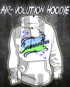 A015 Personalized Custom Airbrushed Name Writing Color Party Design Gift Hoodie Design Yours