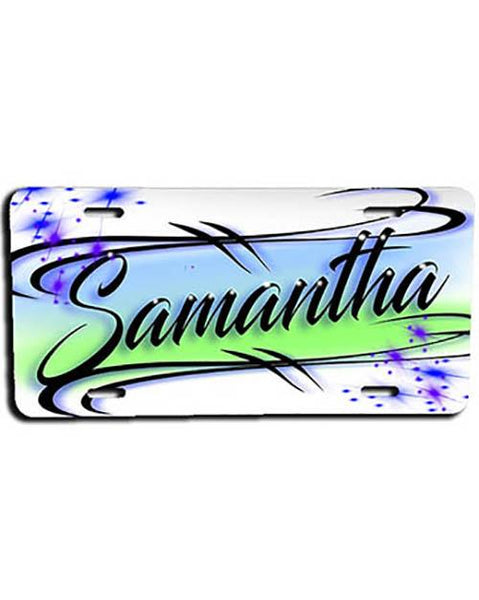 A015 Personalized Custom Airbrushed Name Writing Color Party Design Gift License Plate Tag Design Yours