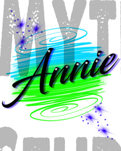 A016 Personalized Custom Airbrushed Name Writing Color Party Design Gift Shirt Design Yours