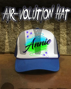 A016 Personalized Airbrush Name Design Snapback Trucker Hat Design Yours