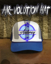 A017 Personalized Airbrush Name Design Snapback Trucker Hat Design Yours
