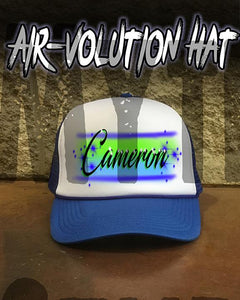A018 Personalized Airbrush Name Design Snapback Trucker Hat Design Yours