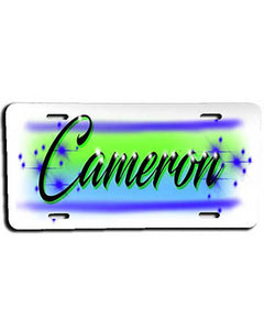 A018 Personalized Custom Airbrushed Name Writing Color License Plate Tag Design Yours