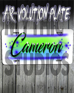 A018 Personalized Custom Airbrushed Name Writing Color License Plate Tag Design Yours