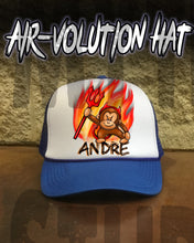 B032 Personalized Airbrush Devil Monkey Snapback Trucker Hat Design Yours