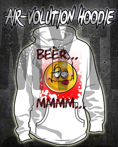 B035 custom personalized airbrush Smiley beer Hoodie Sweatshirt Emoji Design Yours