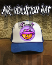 B037 Personalized Airbrush Smiley Emoji Snapback Trucker Hat Design Yours