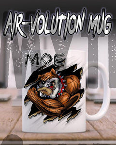 B045 Personalized Airbrush Muscle Bulldog Ceramic Coffee Mug Design Yours