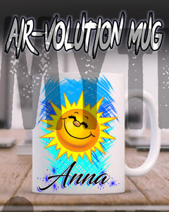B146 Personalized Airbrush Sunshine face Ceramic Coffee Mug Design Yours