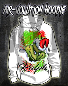 B152 Personalized Airbrush Grinch Hoodie Sweatshirt Design Yours