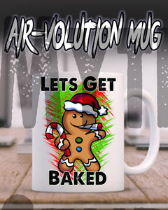 B153 Personalized Airbrush Gingerbreadman Get Baked Ceramic Coffee Mug Design Yours