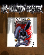B174 Personalized Airbrush Evil Rabbit Ceramic Coaster Design Yours