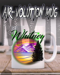 E003 Personalized Airbrush Mountain Landscape Ceramic Coffee Mug Design Yours