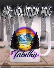 E008 Personalized Airbrush Mountain Scene Ceramic Coffee Mug Design Yours