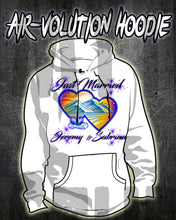 E017 Personalized Airbrush Hearts Mountain Landscape Hoodie Sweatshirt Design Yours