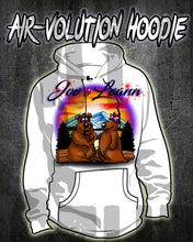 E020 Personalized Airbrush Bears Mountain Landscape Hoodie Sweatshirt Design Yours