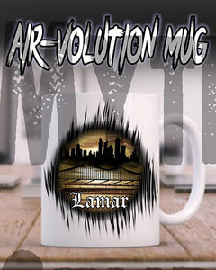 E021 Personalized Airbrush Urban city Graffiti Landscape Ceramic Coffee Mug Design Yours