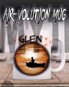 E026 Personalized Airbrush Fishing Landscape Ceramic Coffee Mug Design Yours