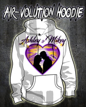 E027 Personalized Airbrush Couple Silhouette Heart Landscape Hoodie Sweatshirt Design Yours