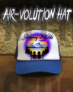 E028 Personalized Airbrush Kids Silhouette Snapback Trucker Hat Design Yours