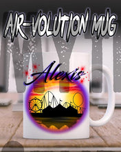 E030 Personalized Airbrush Carnival Ferris Wheel Ceramic Coffee Mug Design Yours