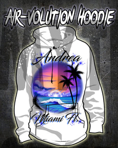 E031 Personalized Airbrush Ocean wave Hoodie Sweatshirt Design Yours