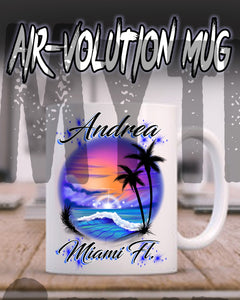 E031 Personalized Airbrush Mountain Scene Ceramic Coffee Mug Design Yours