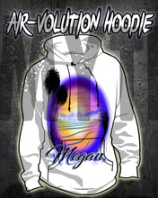 E032 Personalized Airbrush Beach Ocean Hoodie Sweatshirt Design Yours