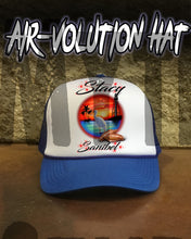 E034 Personalized Airbrush  LightHouse Beach Snapback Trucker Hat Design Yours