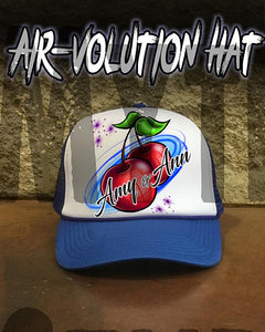 F003 Custom Airbrush Personalized Best Friend Cherries Snapback Trucker Hat Design Yours
