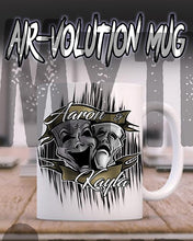 F005 Custom Airbrush Personalized Drama Faces Ceramic Coffee Mug Design Yours