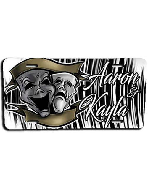 F005 Custom Airbrush Personalized Drama Faces License Plate Tag Design Yours