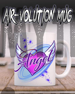 F006 Custom Airbrush Personalized Angel Wings Ceramic Coffee Mug Design Yours