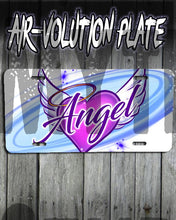 F006 Custom Airbrush Personalized Angel Wings License Plate Tag Design Yours