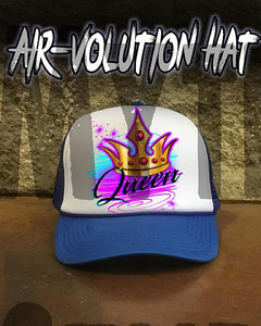 F007 Custom Airbrush Personalized Crown Snapback Trucker Hat Design Yours