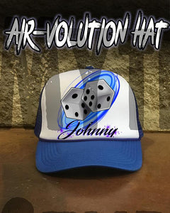 F008 Custom Airbrush Personalized Dice Snapback Trucker Hat Design Yours
