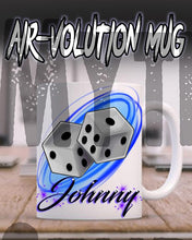 F008 Custom Airbrush Personalized Dice Ceramic Coffee Mug Design Yours