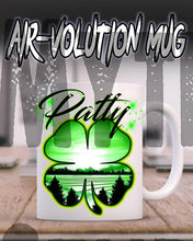 F009 Custom Airbrush Personalized 4 Leaf Clover Ceramic Coffee Mug Design Yours