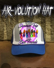 F010 Custom Airbrush Personalized Stick Figure Girls Snapback Trucker Hat Design Yours