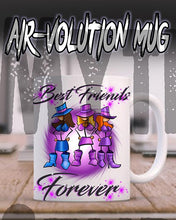 F011 Custom Airbrush Personalized Stick Figure Girls Ceramic Coffee Mug Design Yours