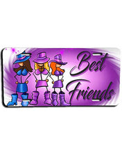 F011 Custom Airbrush Personalized Stick Figure Girls License Plate Tag Design Yours