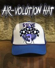 F013 Custom Airbrush Personalized Racing Snapback Trucker Hat Design Yours