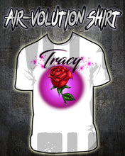 F014 Custom Airbrush Personalized Rose Flower Tee Shirt Design Yours