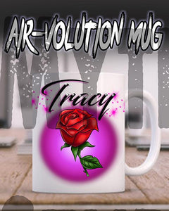 F014 Custom Airbrush Personalized Rose Flower Ceramic Coffee Mug Design Yours