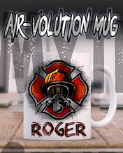 F018 Custom Airbrush Personalized Firefighter Ceramic Coffee Mug Design Yours