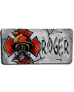 F018 Custom Airbrush Personalized Firefighter License Plate Tag Design Yours