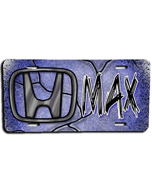 F019 Custom Airbrush Personalized Honda License Plate Tag Design Yours