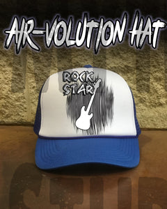 F021 Custom Airbrush Personalized Guitar Snapback Trucker Hat Design Yours