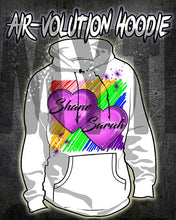 F023 Custom Airbrush Personalized Hearts Hoodie Sweatshirt Design Yours